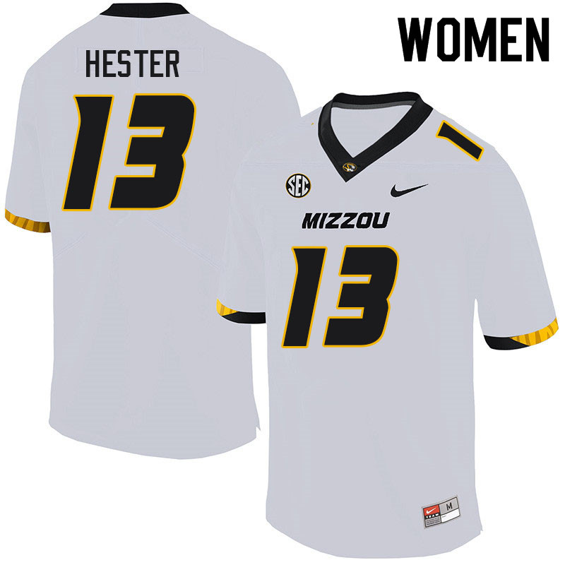 Women #13 JJ Hester Missouri Tigers College Football Jerseys Sale-White - Click Image to Close